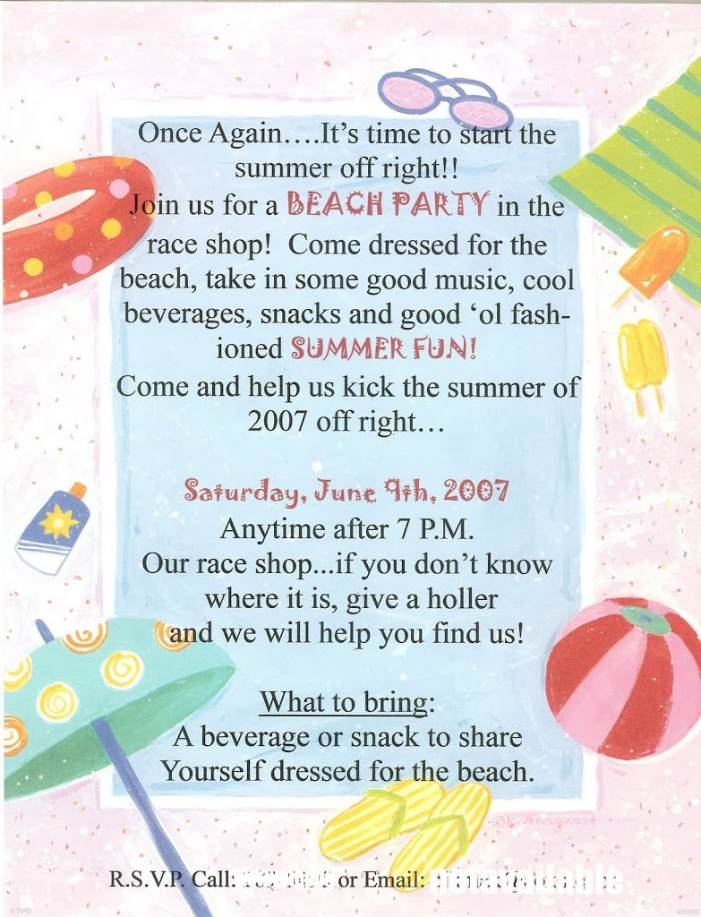 Invitation to a beach party