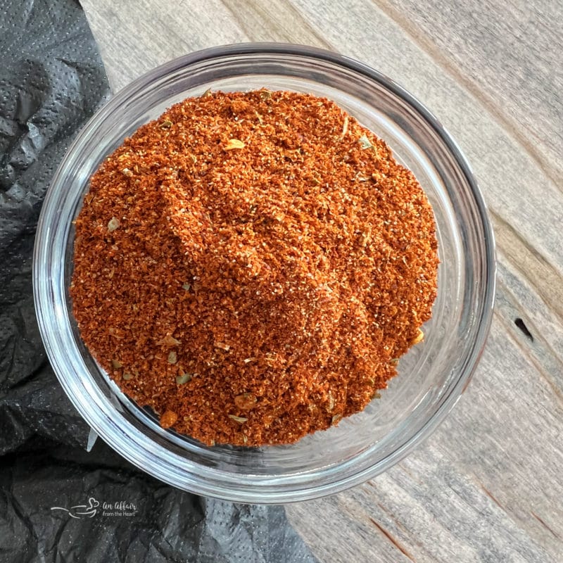 mixed ingredients for homemade taco seasoning