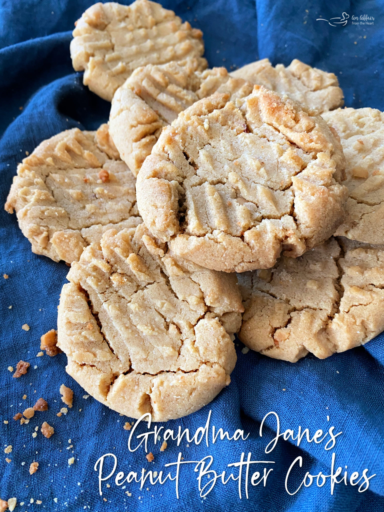 Grandma Jane's Peanut Butter Cookies chewy inside, light & crisp outside