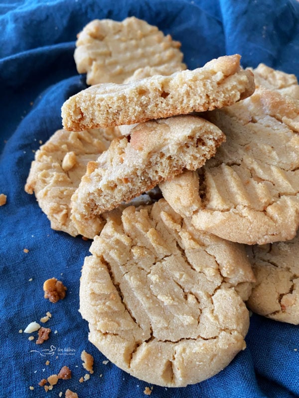 front view of stack of grandma's peanut butter cookies