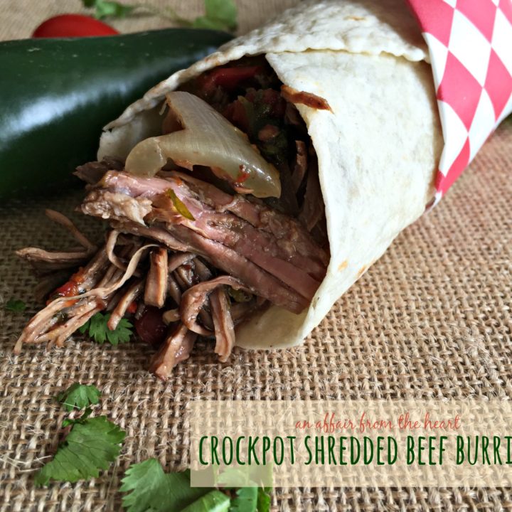 Crock Pot Shredded Beef Burritos