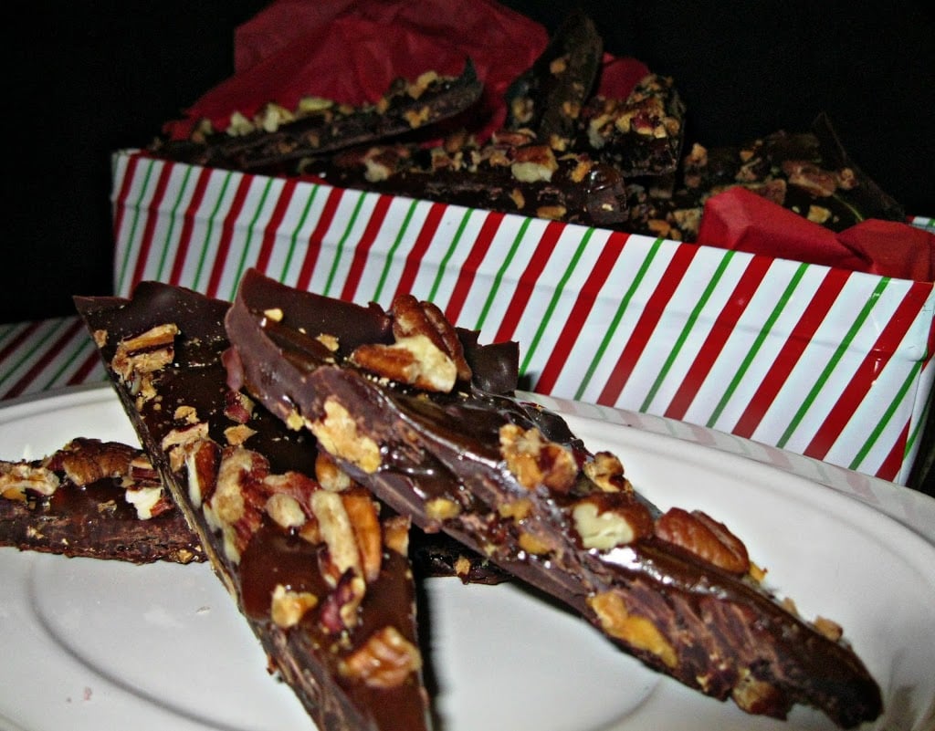 Close up of Turtle bark on a white plate and a package full in the background