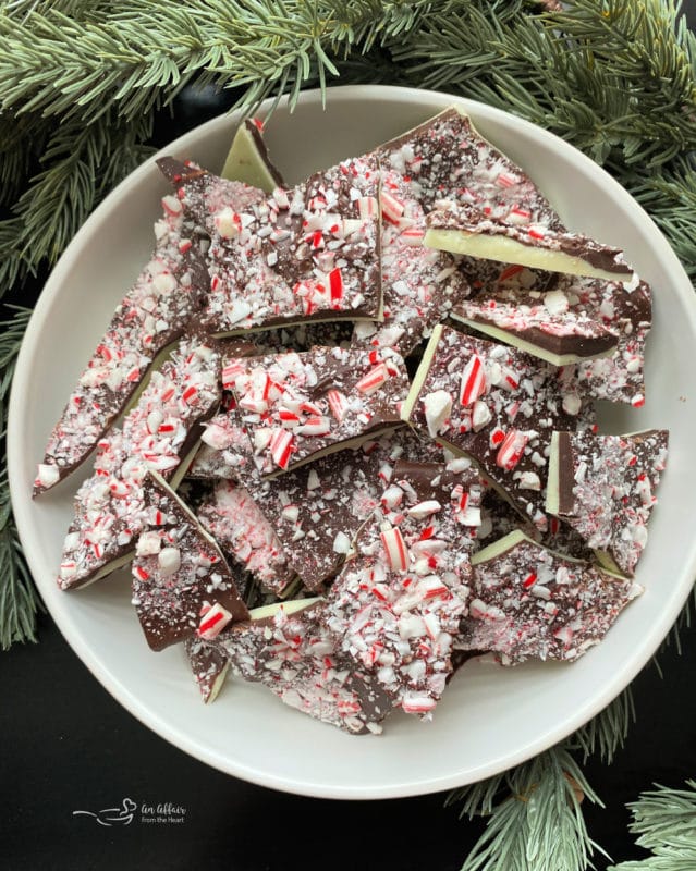 peppermint bark in a bowl