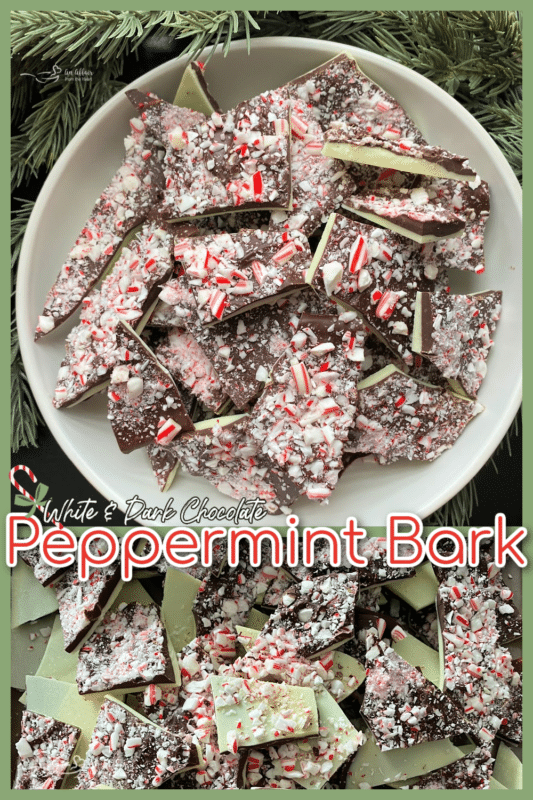 white and dark chocolate peppermint bark