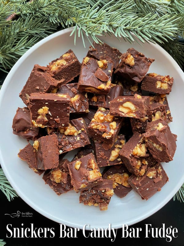 candy bar fudge made with snickers bars