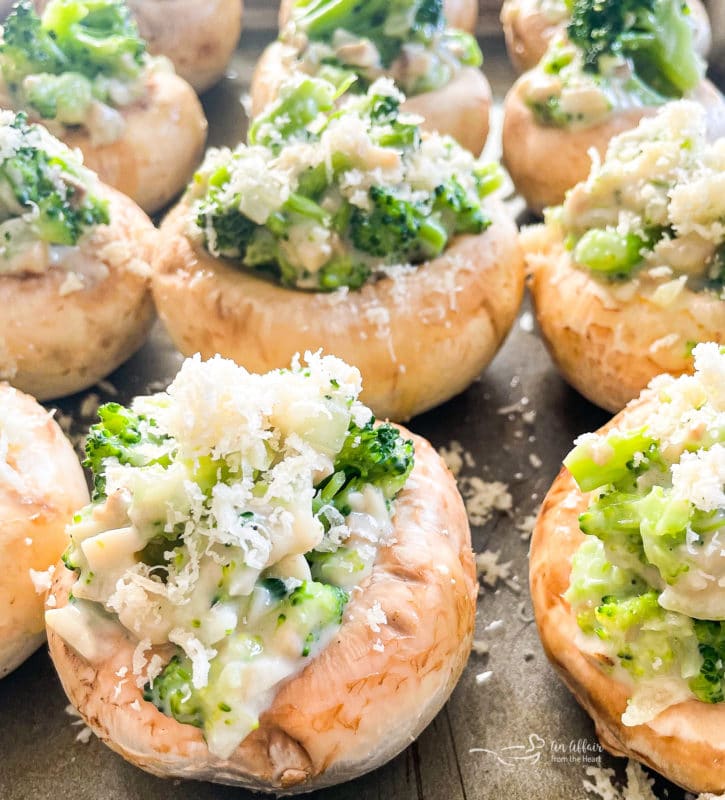 stuffed mushrooms with broccoli and cheese
