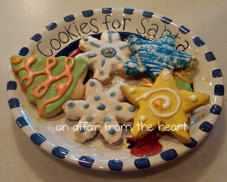 Grandma Davis’ Sugar Cookies on a cookies for santa plate