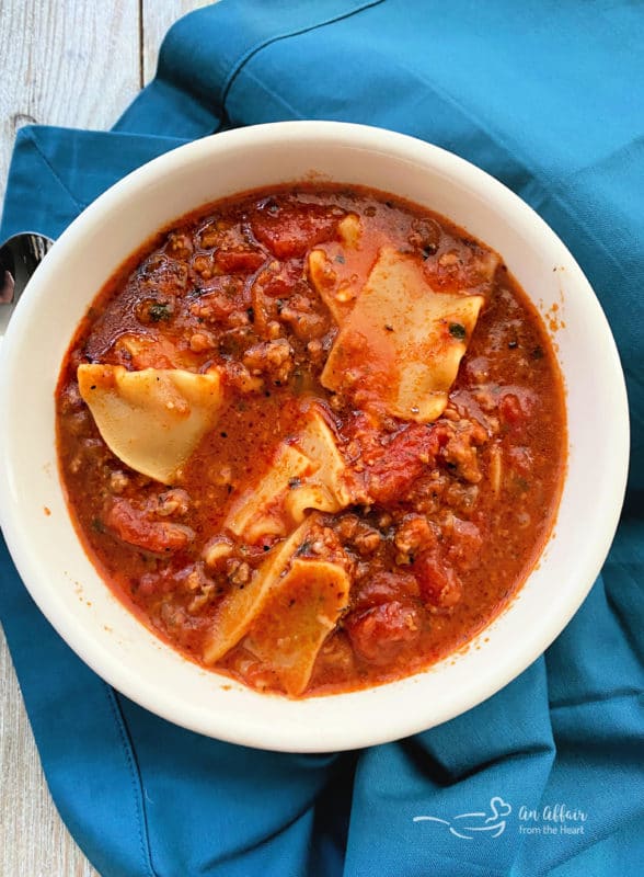 Easiest Lasagna Soup Recipe without toppings