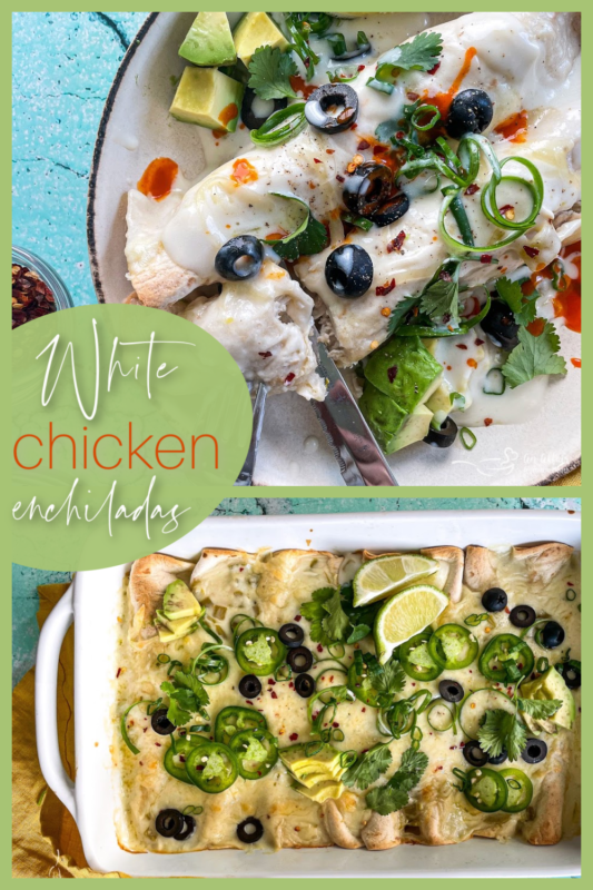 Graphic for white chicken enchiladas