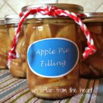 Side view of Apple Pie filling in a glass jar