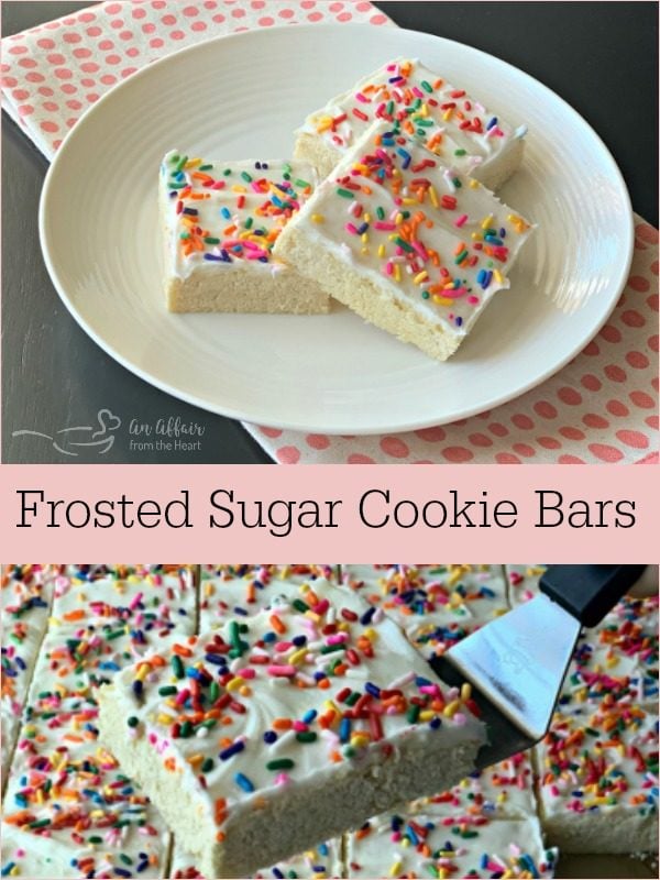 Frosted Sugar Cookie Bars - An Affair from the Heart