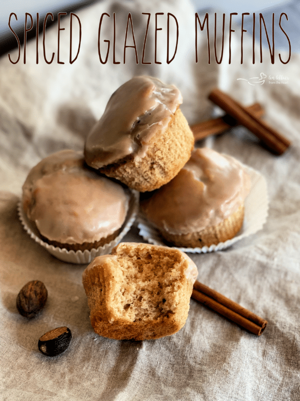 Spiced Glazed Muffins khaki background
