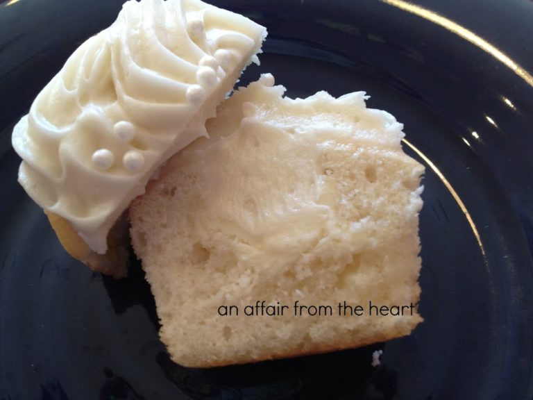 White Chocolate Truffle Center Cupcakes with White Chocolate Cream Cheese Frosting