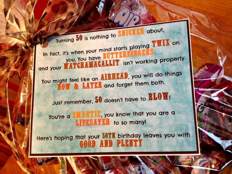 50th Birthday Candy Basket and Poem