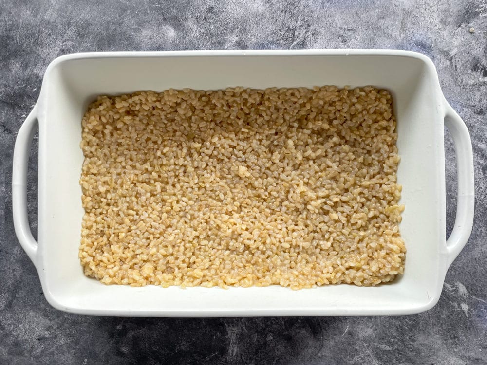 One pan filled with rice