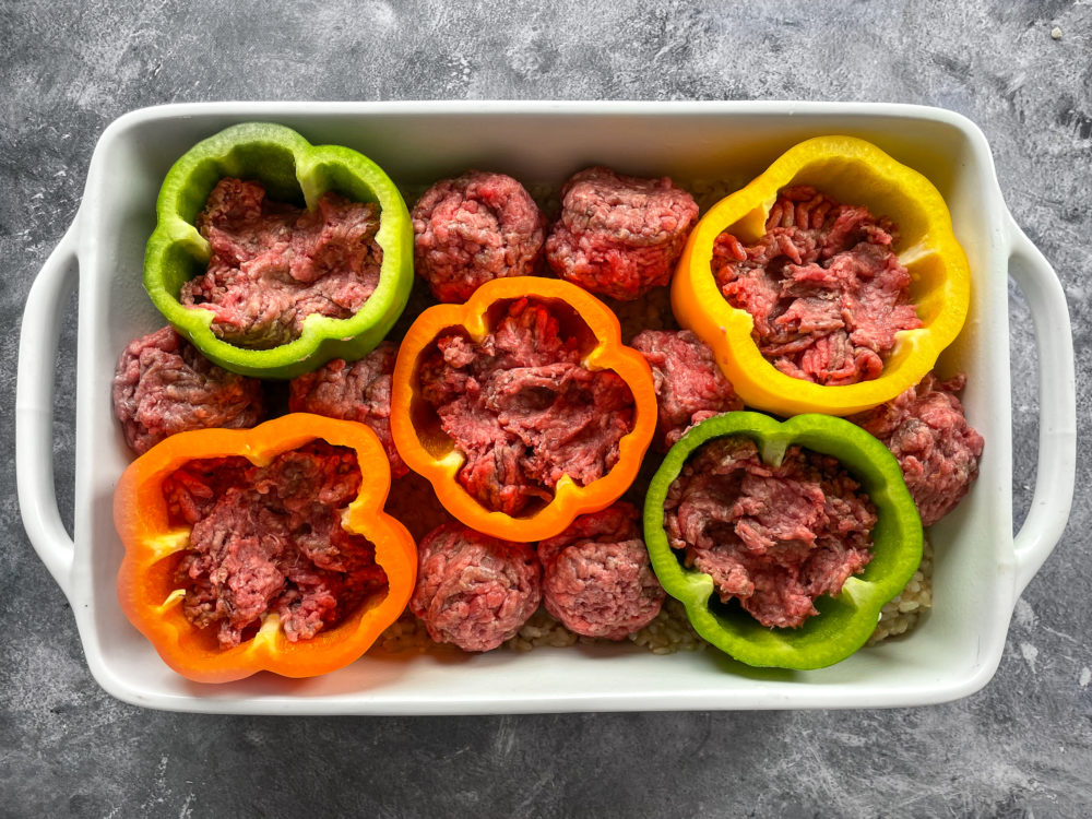 Ground beef stuffed in peppers
