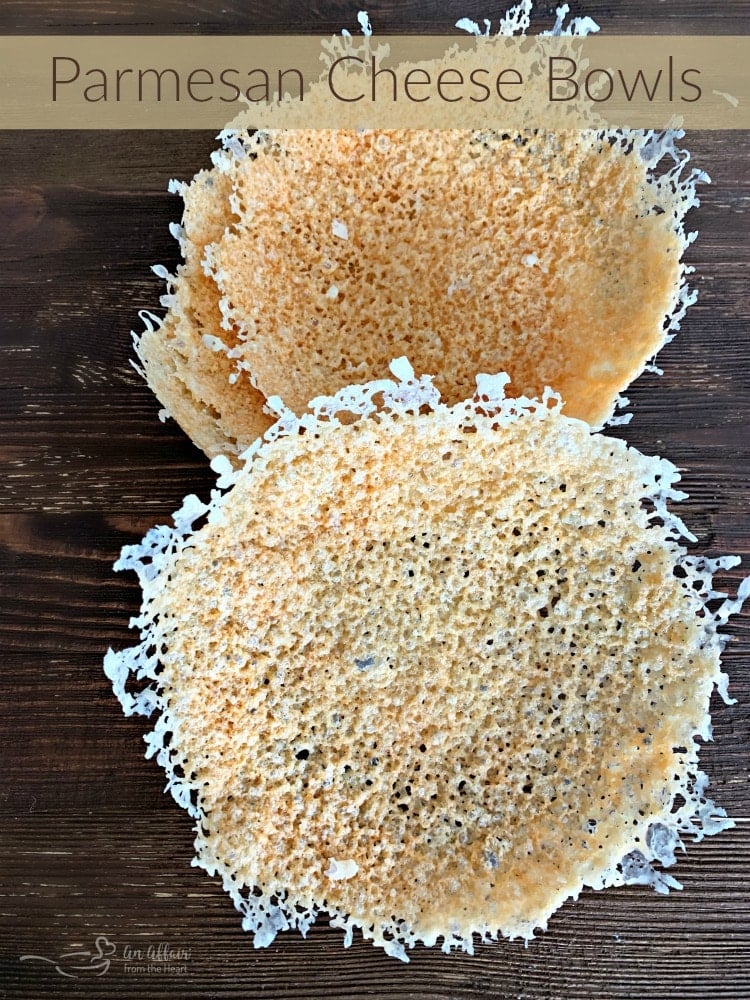 Beautiful Parmesan Cheese Bowls made in the microwave.