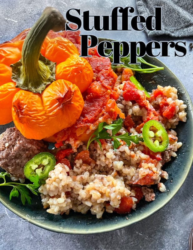 Stuffed pepper in bowl