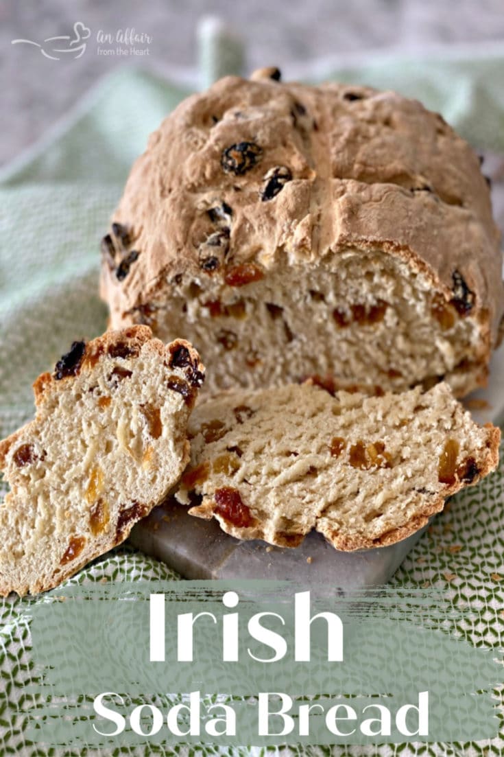 Irish Soda Bread with Raisins - Leavened by baking soda,no waiting to rise