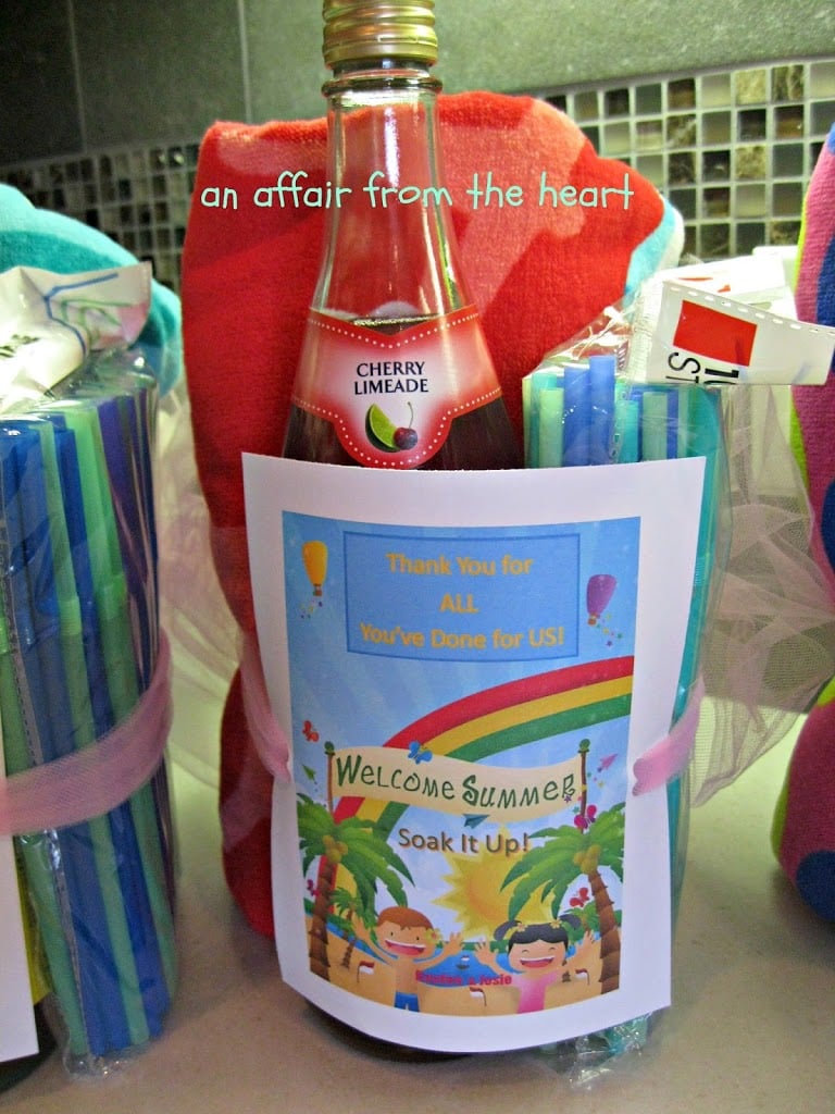 Teacher Gift – “Welcome Summer — Soak it Up!”