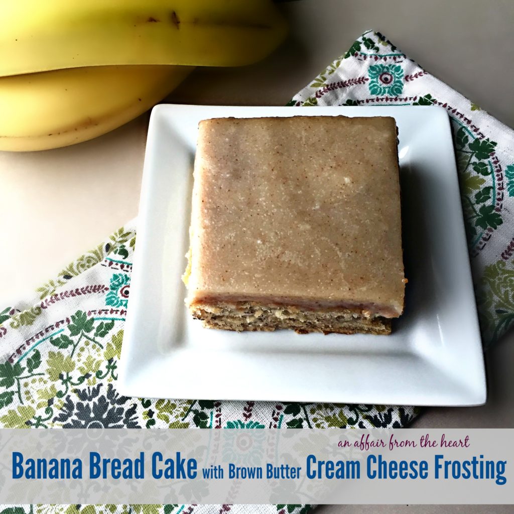 Banana Bread Cake with Brown Butter Cream Cheese Frosting
