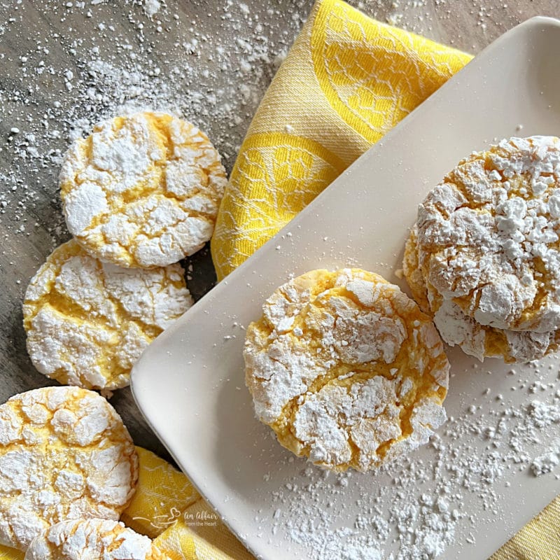 lemon cake cookies aka lemon crinkles and lemon whippersnappers