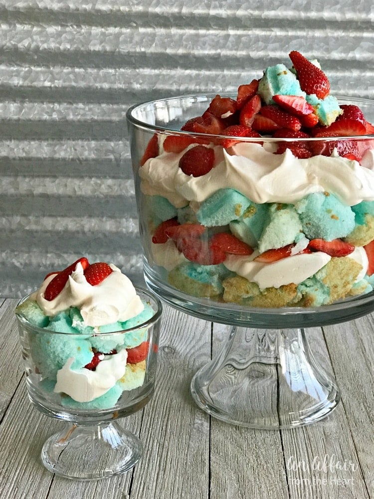 Red, White and Blue Strawberry Shortcake Trifle - An Affair from the Heart