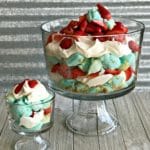 side view of Red, White and Blue Strawberry Shortcake Trifle