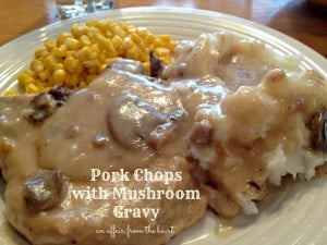 pork chops with mushroom gravy