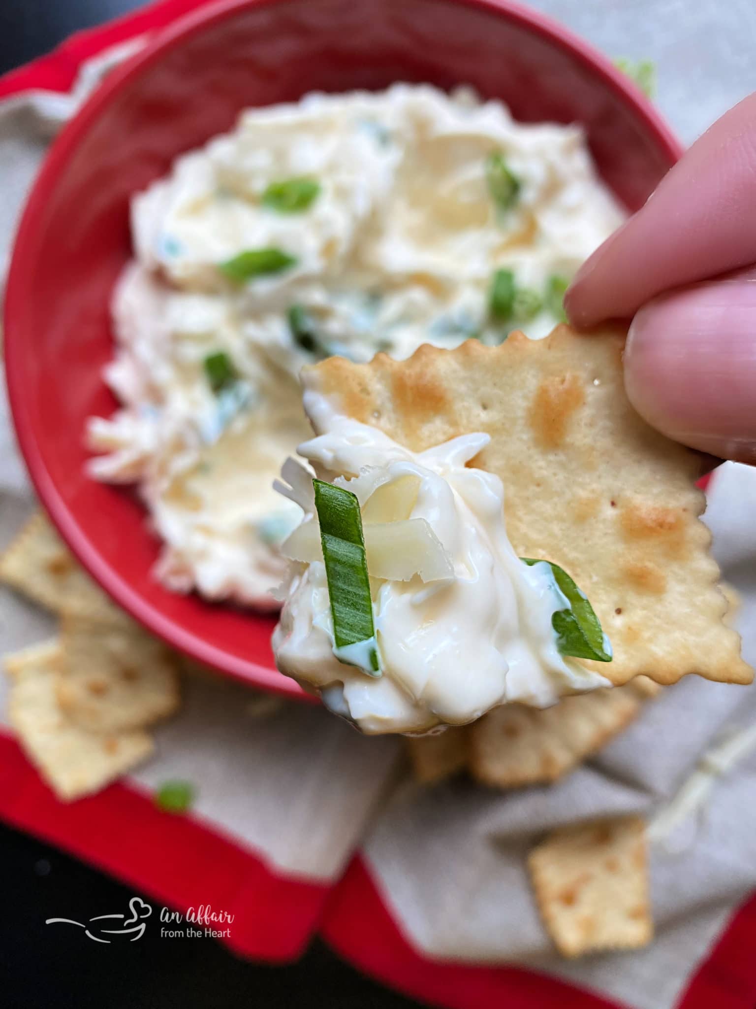 Three Ingredient Swiss Cheese Dip for Veggies, Crackers or Chips