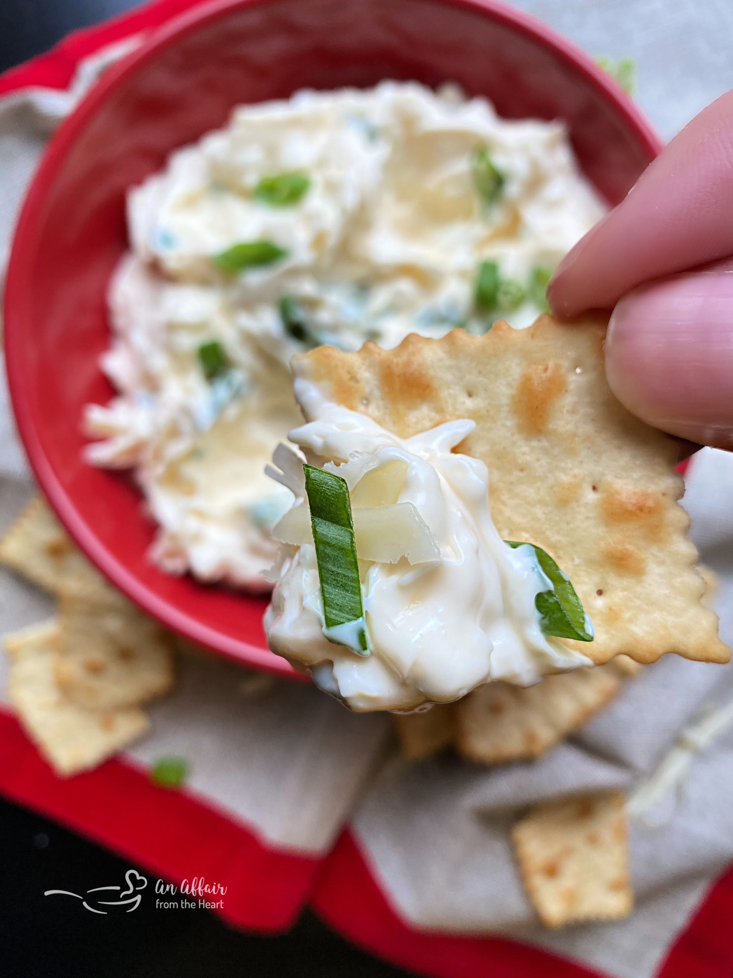Three Ingredient Swiss Cheese Dip for Veggies, Crackers or Chips