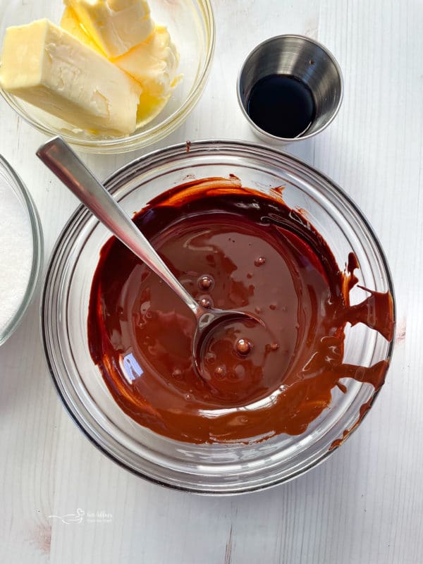 melted chocolate in bowl with spoon