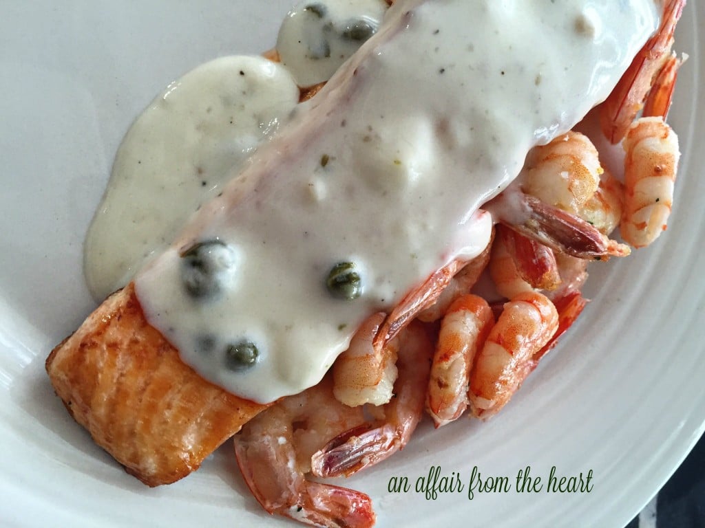 Salmon & Shrimp with Lemon Caper Sauce - Gorgeous 30 Minute Meal