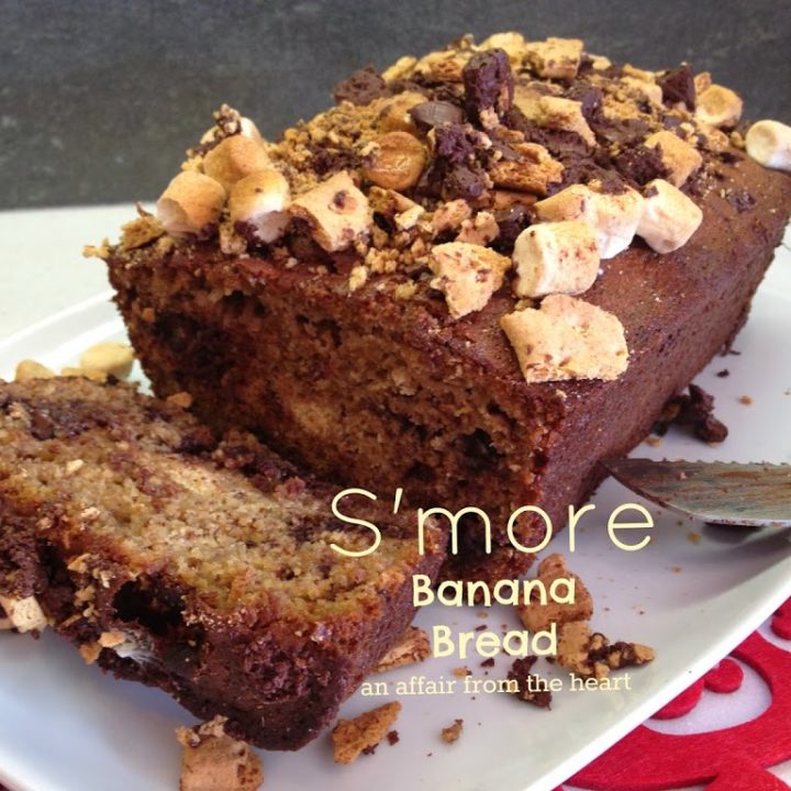S'More Banana Bread made with Kahlua Caramelized Bananas An Affair