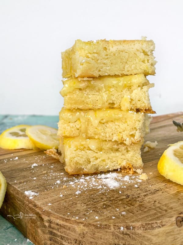 front stack of lemon brownies