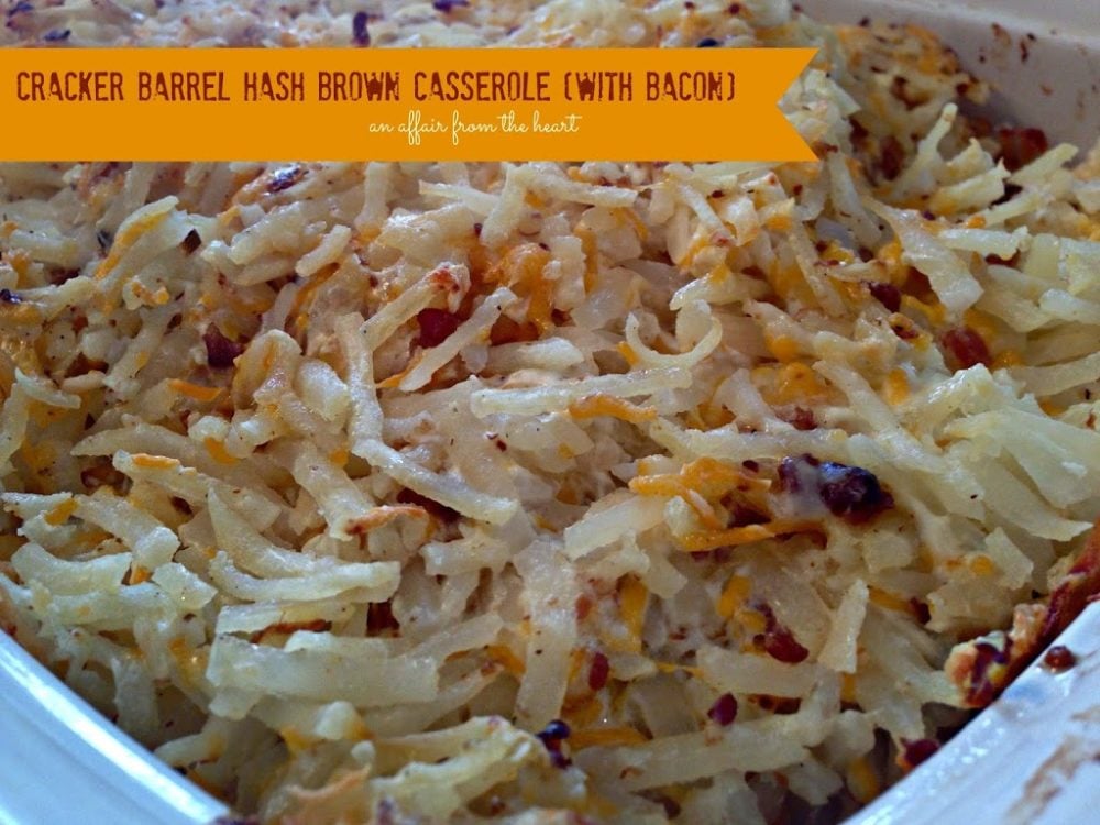 copy cat cracker barrel hash brown casserole with bacon