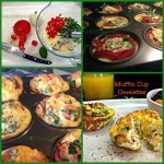 Egg Collage and text "muffin cup omelettes"