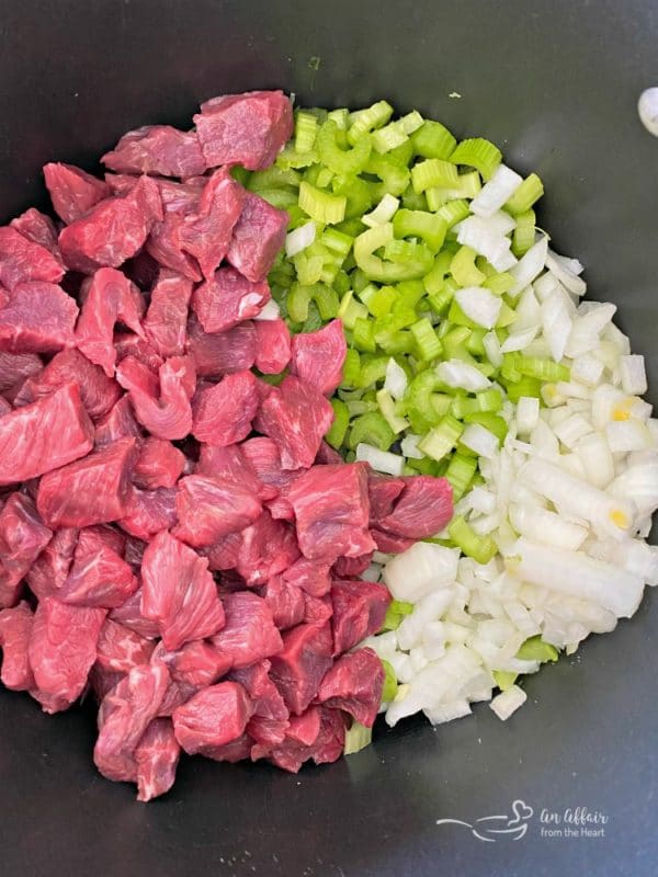 chopped beef and vegetables