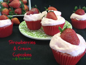 strawberries & Cream Cupcakes