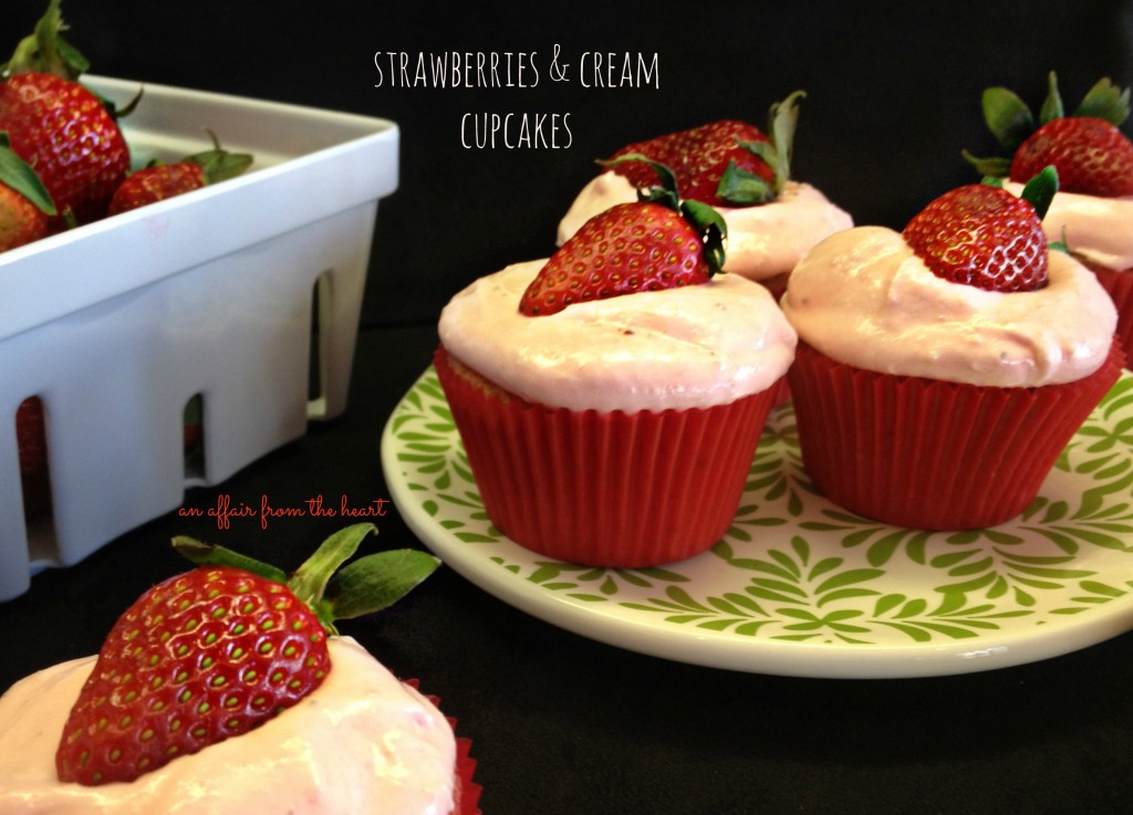 strawberries and cream cupcakes