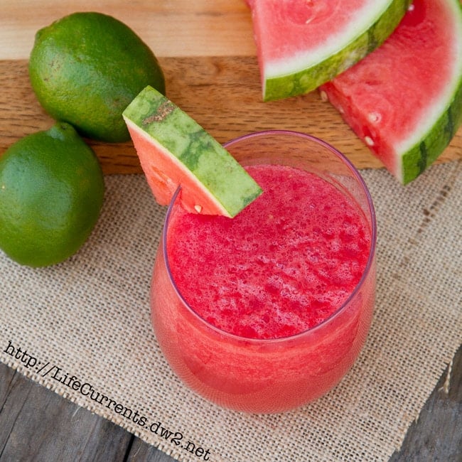 overhead of watermelon agua fresca