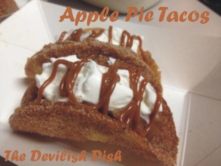 Close up of Apple pie tacos