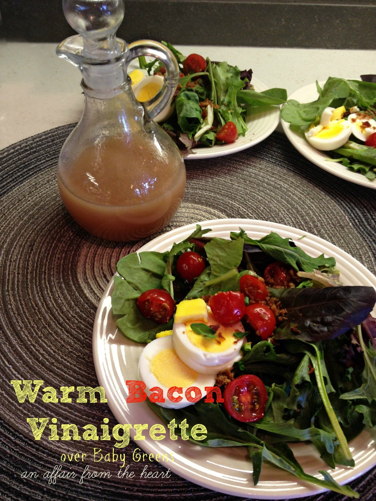 Warm Bacon Vinaigrette over Baby Greens