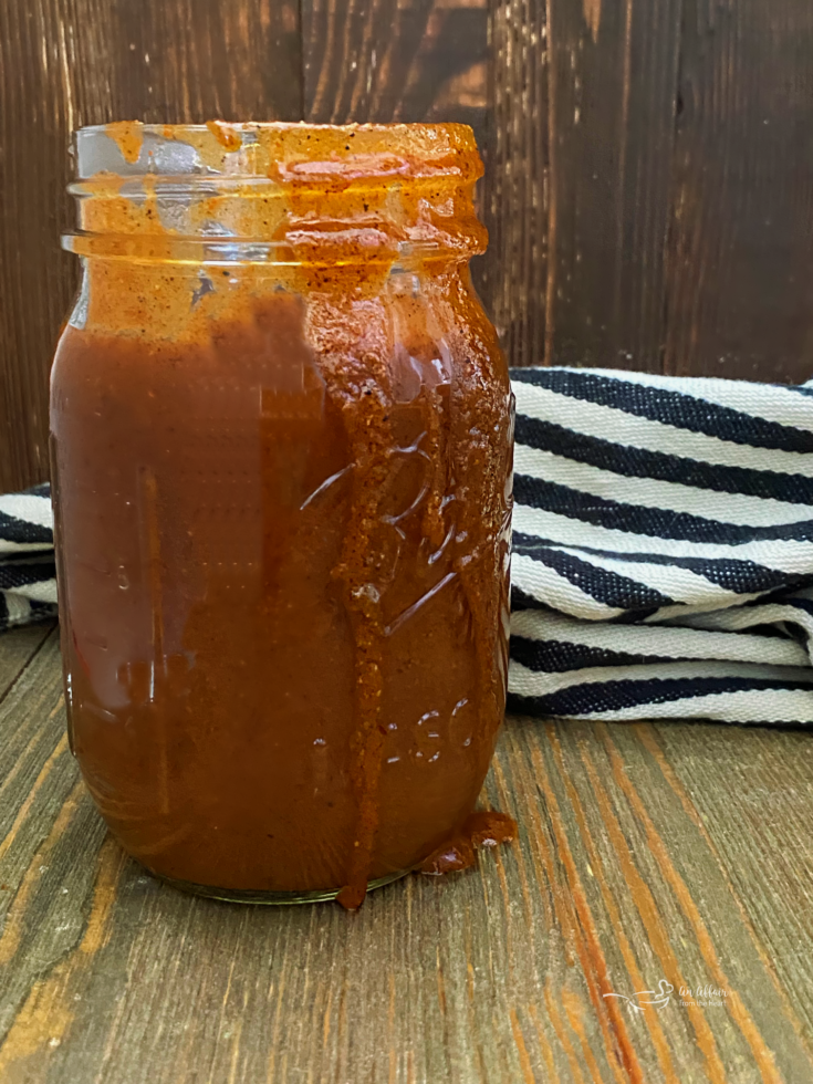 Red Enchilada sauce in a jar