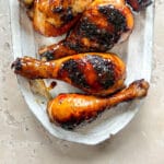 Sweet and Sticky Grilled Chicken on a serving plate
