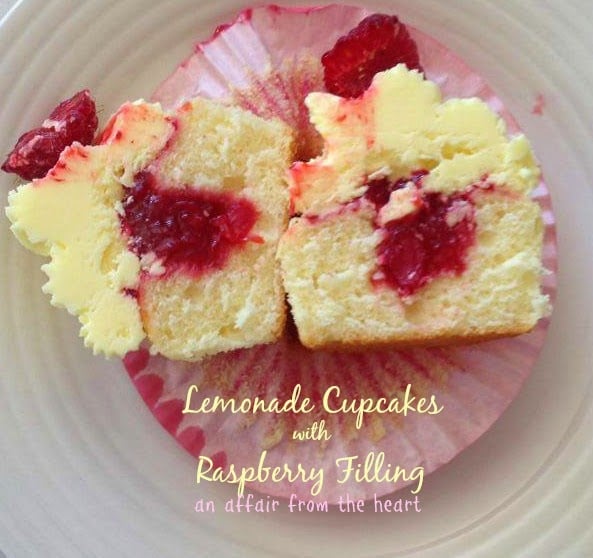 lemon cupcakes with raspberry filling