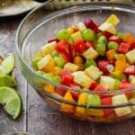 Margarita Fruit Salad in a clear bowl.