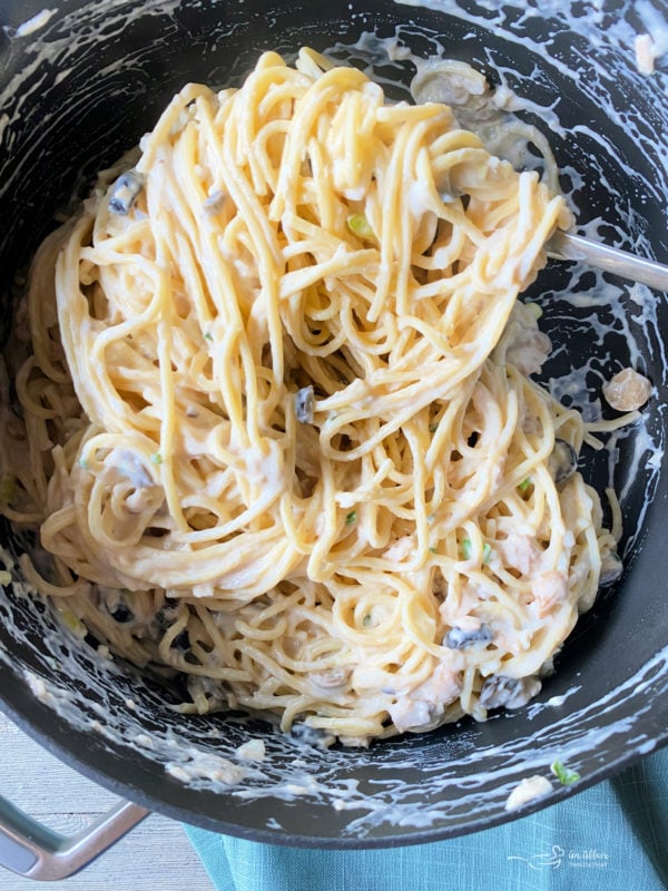 top view of noodles with sauce