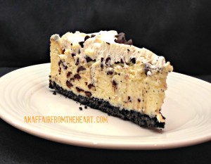 chocolate chip cheesecake slice