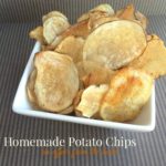 Homemade {baked} Potato Chips in a white serving bowl